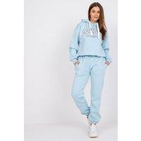 Love Lace Women's Cotton Urban Tracksuit Set Hoodie & Pants in Blue