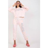 Love Lace Women's Hooded Sweatshirt & High Waist Pant Set in Pink