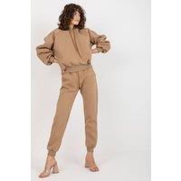 Love Lace Women's Hooded Sweatshirt & Long Pants Set Style 177011 in Beige