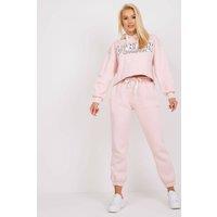 Love Lace Women's Cotton Hoodie & Jogger Tracksuit Set Style 206668 in Pink