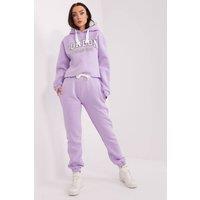 Love Lace Women's Cotton Casual Hoodie & Jogger Set Style 206670 in Violet