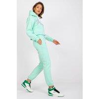 Love Lace Women's Cotton Casual Tracksuit Set Hoodie Sweatshirt Pants in Green