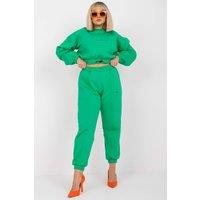 Love Lace Women's Everyday Crew Sweatshirt Pant Set in Green | Size: Small