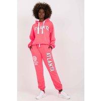 Love Lace Women's Hoodie Sweatshirt & High Waist Pants Set in Pink