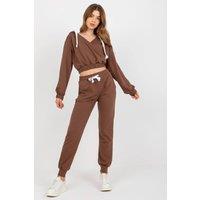 Love Lace Women's Hooded Sweatshirt & Drawstring Pant Set Style 177031 in Brown