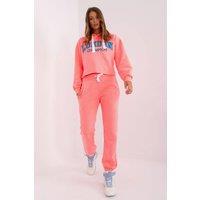 Love Lace Women's Cotton Urban Hoodie & Jogger Tracksuit in Pink