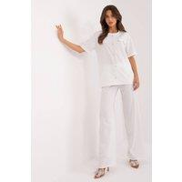 Love Lace Women's Blouse & Tie Waist Pants Set in White | Size: S/M