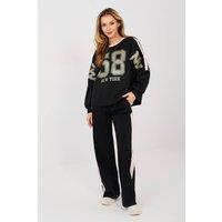 Love Lace Women's Comfort Hoodie & Pants Tracksuit Set in Black