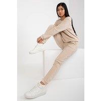 Love Lace Women's Velour Blouse & Tie Waist Pants Set Style 175104 in Beige | Size: Medium