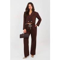 Love Lace Women's Buttery Soft Blazer & Trouser Set in Brown