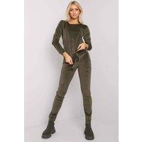 Love Lace Women's Velour Blouse & Tie Waist Pants Set Style 175107 in Green | Size: Medium