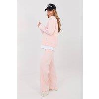 Love Lace Women's Casual Minimalist Tracksuit Set with Patches in Pink