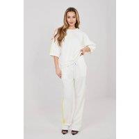 Love Lace Women's Buttery Stripe Tracksuit Sweatshirt & Pants in Beige