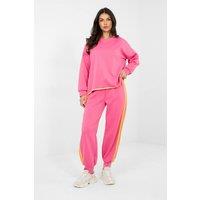 Love Lace Women's Stylish Polyester Tracksuit Set Sweatshirt Pants in Pink