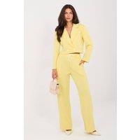 Love Lace Women's Butter Soft Blazer & High Waist Trouser Set in Yellow
