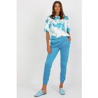 Love Lace Women's Velour Blouse & High Waisted Pants Set in Blue | Size: Small