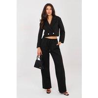 Love Lace Women's Butter Soft Blazer & Straight Trouser Set in Black