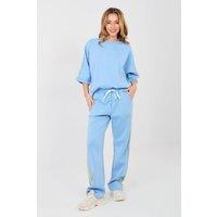 Love Lace Women's Soft Striped Hoodie & Jogger Set in Blue