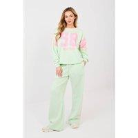 Love Lace Women's Sporty Hoodie & Wide Leg Tracksuit Set in Green