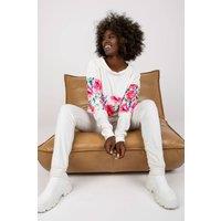 Love Lace Women's Sweatshirt & Long Pants Set with Pockets Style 169456 in White | Size: Small