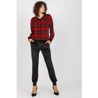 Love Lace Women's Velour Checkered Blouse & Black Pants Set | Size: S/M