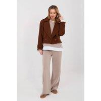 Love Lace Women's Casual Minimal Tracksuit Set with Pockets in Beige
