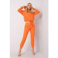 Love Lace Women's Hooded Sweatshirt Set with Fitted Pants in Orange | Size: Small