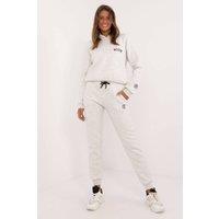 Love Lace Women's Cotton Polyester Insulated Hoodie Sweatpants Set in Grey