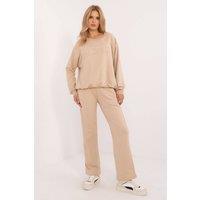 Love Lace Women's Cotton Polyester Casual Tracksuit Set Style 202099 in Beige