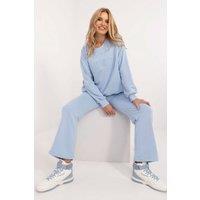 Love Lace Women's Cotton Polyester Casual Tracksuit Set with Pockets in Blue