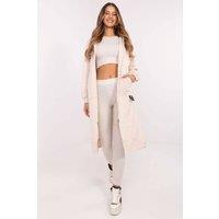 Love Lace Women's Cotton Sport Hoodie Top Leggings Set in Beige