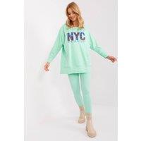 Love Lace Women's Cotton Blend Sweatshirt & High Waist Legging Set in Green