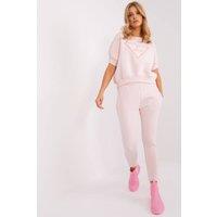 Love Lace Women's Insulated Cotton Blend Sweatshirt Set in Pink