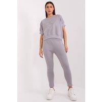 Love Lace Women's Insulated Cotton Blend Sweatshirt Pant Set in Grey