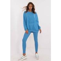 Love Lace Women's Cotton Leggings & Sweatshirt Set Style 202316 in Blue