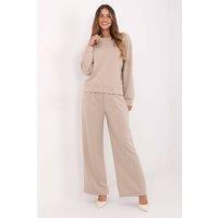 Love Lace Women's Buttery Soft Loungewear Tracksuit Set in Beige