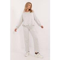 Love Lace Women's Cotton Polyester Casual Tracksuit Set in Grey