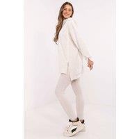 Love Lace Women's Long Hooded Sweatshirt & Leggings Set in Beige