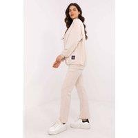 Love Lace Women's Minimal Wrap Neck Blouse & High Waist Pants Set in Beige
