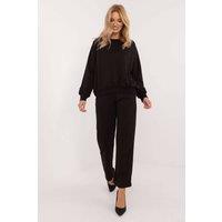 Love Lace Women's Cotton Polyester Casual Tracksuit Set Pocket in Black