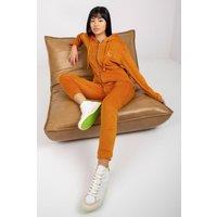 Love Lace Women's Velour Zip Sweatshirt & Jogger Set in Yellow | Size: S/M