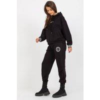 Love Lace Women's Hooded Sweatshirt & Tie Waist Pants Set Style 172718 in Black | Size: S/M