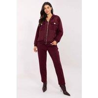 Love Lace Women's Quilted Hoodie & Tapered Jogger Set in Red