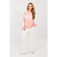 Love Lace Women's Stylish Hoodie & Wide Leg Tracksuit Set in Pink