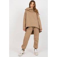 Love Lace Women's Hooded Sweatshirt & Tie Waist Pants Set Style 177010 in Beige