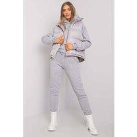 Love Lace Women's Sweatshirt Sweatpants Down Vest Set in Grey | Size: S/M