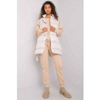 Love Lace Women's Down Vest Sweatshirt Sweatpants Set Style 160800 in Beige | Size: S/M