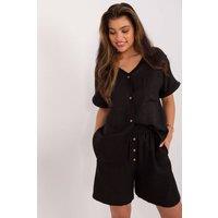 Love Lace Women's Cotton Polyester Shirt Shorts Set in Black | Size: S/M