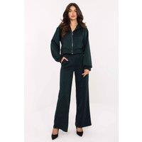 Love Lace Women's Zip Hoodie Wide Leg Tracksuit Set with Jet in Green