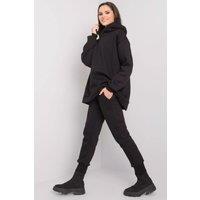 Love Lace Women's Hooded Sweatshirt & Straight Sweatpants Set Style 161436 in Black | Size: S/M